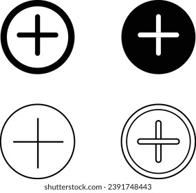 Plus Icons set. Add a plus icon. Addition sign. vector Plus icon