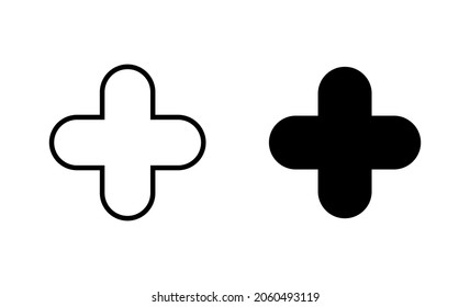 Más un conjunto de iconos. Añadir signo más y símbolo