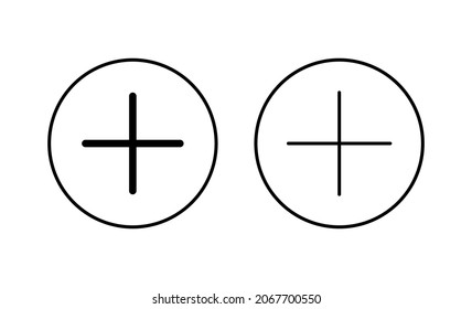 Plus Icons set. Add plus sign and symbol