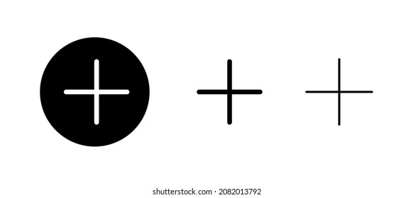 Plus Icons set. Add plus sign and symbol