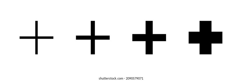 Plus Icons set. Add plus sign and symbol
