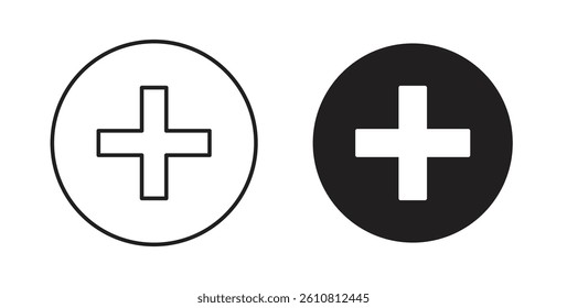 Plus icons. thin line vector icons