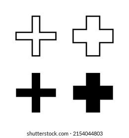 Plus Icons vector. Add plus sign and symbol