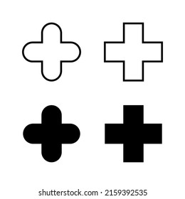 Plus Icons vector. Add plus sign and symbol