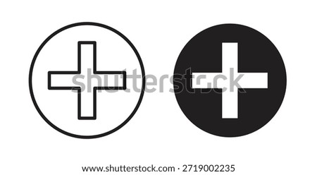 Plus icons, vector symbols. filled flat sign