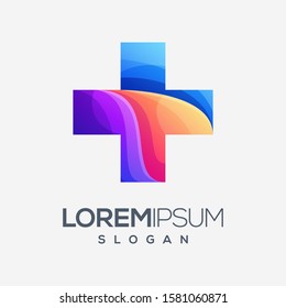 plus inspiration gradient color logo design