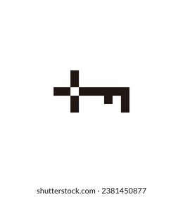 Plus, key square geometric symbol simple logo vector