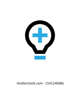 Plus and lamp vector icon. Pictogram from set Smartphone Essentials. Isolated on white background