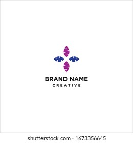 Plus Leaf logo template design in Vector illustration 