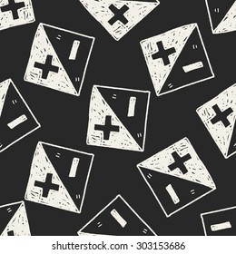 plus and less doodle seamless pattern background