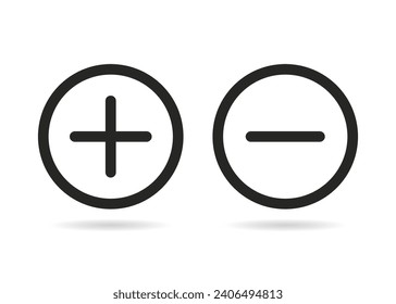 Plus and less icon simple add sign vector. Plus and minus simple line vector icons