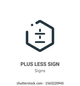 Plus less sign vector icon on white background. Flat vector plus less sign icon symbol sign from modern signs collection for mobile concept and web apps design.