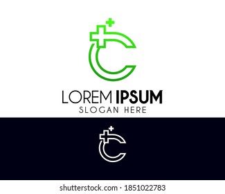Plus letter C logo design. Medical modern logo suitable for your business company or corporate identity