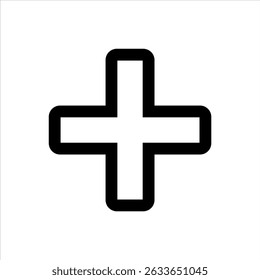 Icono de línea más. Agregar Botón de lista. Signo médico