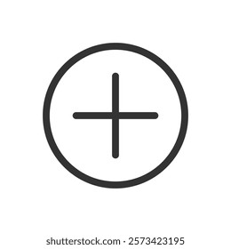 Plus line icon. Vector illustration