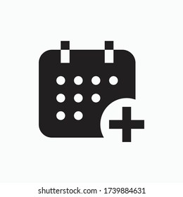 Сalendar with plus line vector minimalistic icon. Date symbol. Appointment day icon for web design. Modern flat organizer icon for app design. Business meeting sign minimal flat linear icons