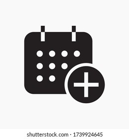 Сalendar with plus line vector minimalistic icon. Date symbol. Appointment day icon for web design. Modern flat organizer icon for app design. Business meeting sign minimal flat linear icons