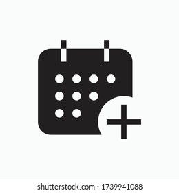 Сalendar with plus line vector minimalistic icon. Date symbol. Appointment day icon for web design. Modern flat organizer icon for app design. Business meeting sign minimal flat linear icons