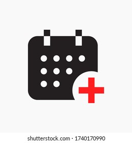 Сalendar with plus line vector minimalistic icon. Date symbol. Appointment day icon for web design. Modern flat organizer icon for app design. Business meeting sign minimal flat linear icons