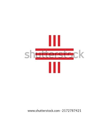 Plus, lines geometric symbol simple logo vector
