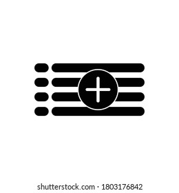 plus list vector icon, add list icon
