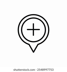 plus location icon vector sign