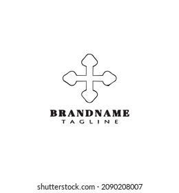 plus Logo-Cartoon-Symbol-Design-Vorlage schwarz, moderne einzelne Vektorgrafik