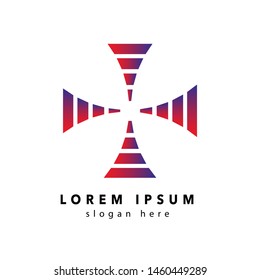 Plus logo template vector icon.