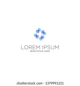 plus and love sign logo template, medical healthcare hospital symbol.