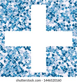 Plus math sign color distributed circles dots illustration