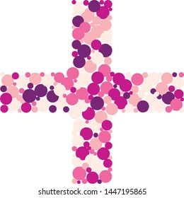 Plus math sign color distributed circles dots illustration