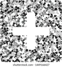 Plus math sign color distributed circles dots illustration