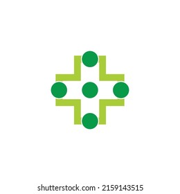 plus medical dots company symbol logo vector