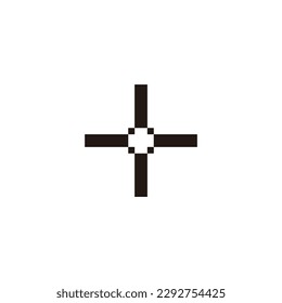 Plus, medical, double geometric symbol simple logo vector