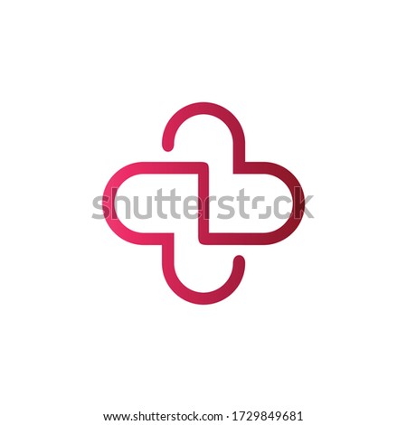 
Plus medical flat logo design vector
