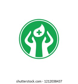 plus medical green leaf hand care logo 