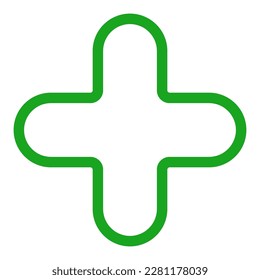 Plus medical icon, add cross pharmacy shape positive button plus