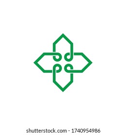 plus medical infinity linear design symbol decoration logo vector