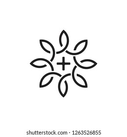 plus medical lineas art logo vector