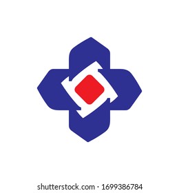 Plus medical logo design vector