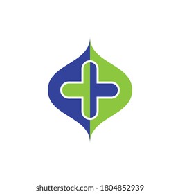 Plus medical logo design vector