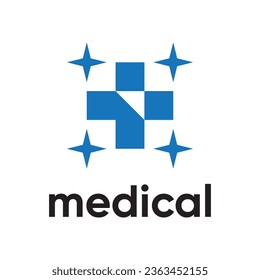 Plus medical logo design vector health company
