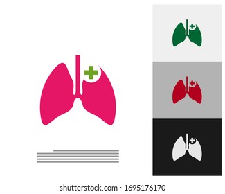 Plus Medical Lungs Logo Template Design Vector, Emblem, Design Concept, Creative Symbol, Icon