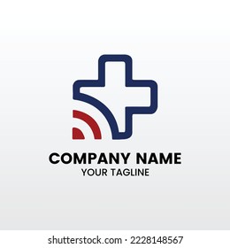 Plus Medical Pulse or Wave logo design concept. Healthcare Pulse logo template vector. Icon Symbol