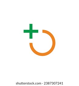 plus medical round circle process symbol vector 