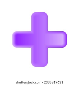 Plus Medical Sign 3D Style Vector Illustration