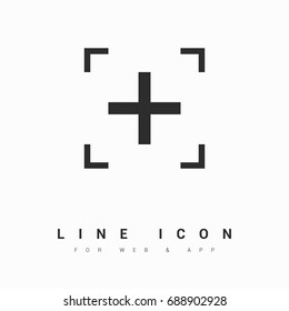 Plus minimal icon. Mark line vector icon for websites and mobile minimalistic flat design.