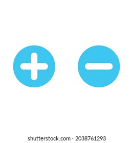 Plus and minus blue web icon