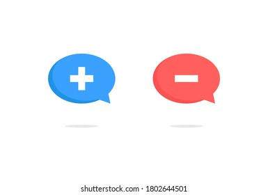 Plus and minus button design. Add and remove chat user button. Vector illustration.