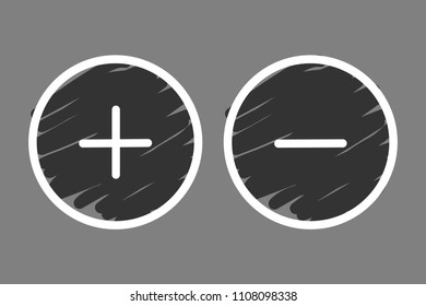 Plus and minus button icon vector illustration